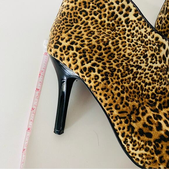 CARLOS SANTANA Black Animal Leopard Print Stiletto Heel Ankle Boot Booties 9.5 - Picture 8 of 11